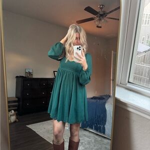Abercrombie & Fitch Teal Long Sleeve Dress